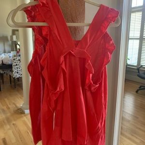 Womens, Loft brand, NEW w/tag, Fushia color ruffled tank, Size L